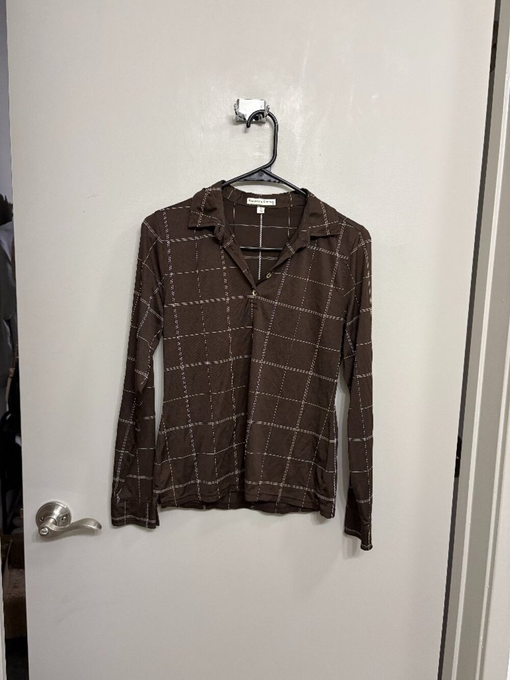 Brown collared long sleeve shirt